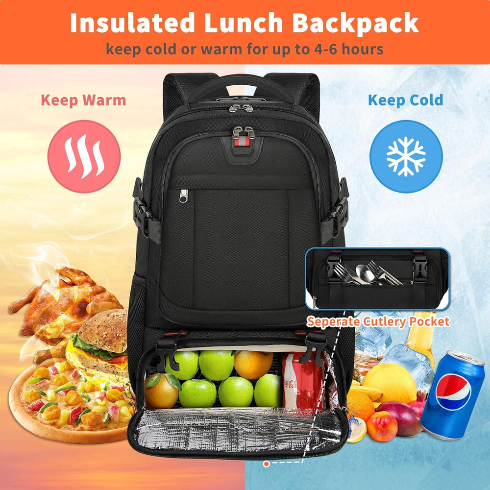 Extra-Large Lunch & Laptop Travel Backpack with USB Charging Port