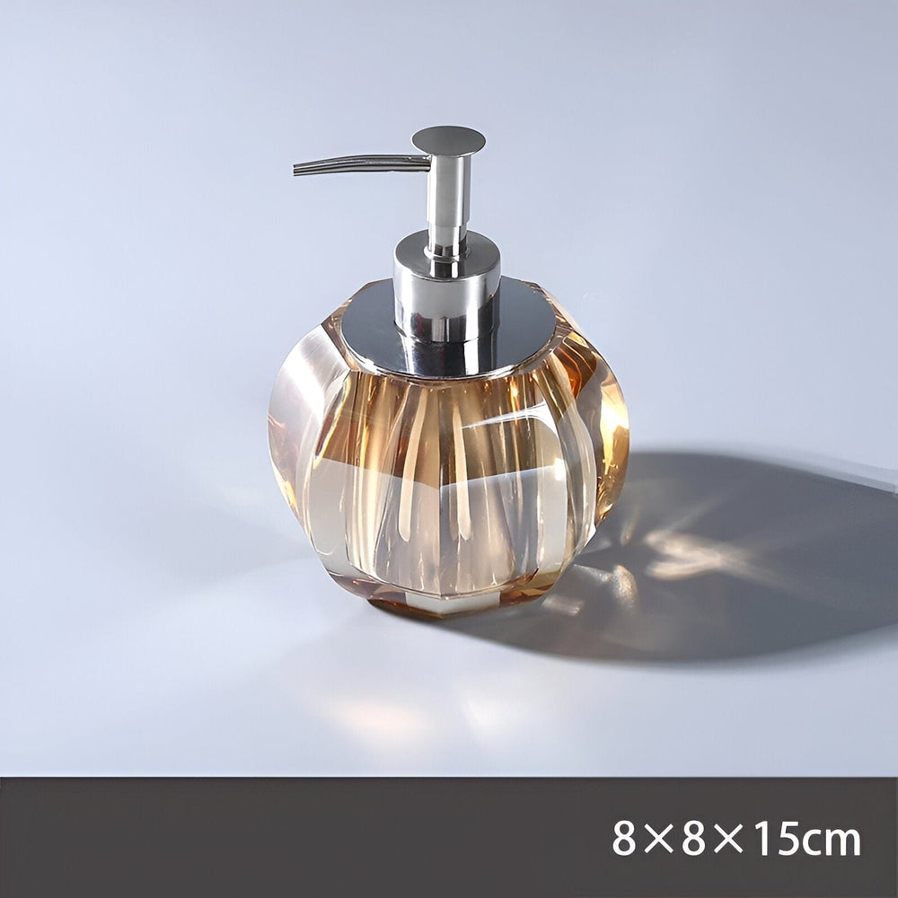 Elegant LustreEdge Crystal Glass Bath Accessory Set - Luxurious Bathroom Decor Upgrade