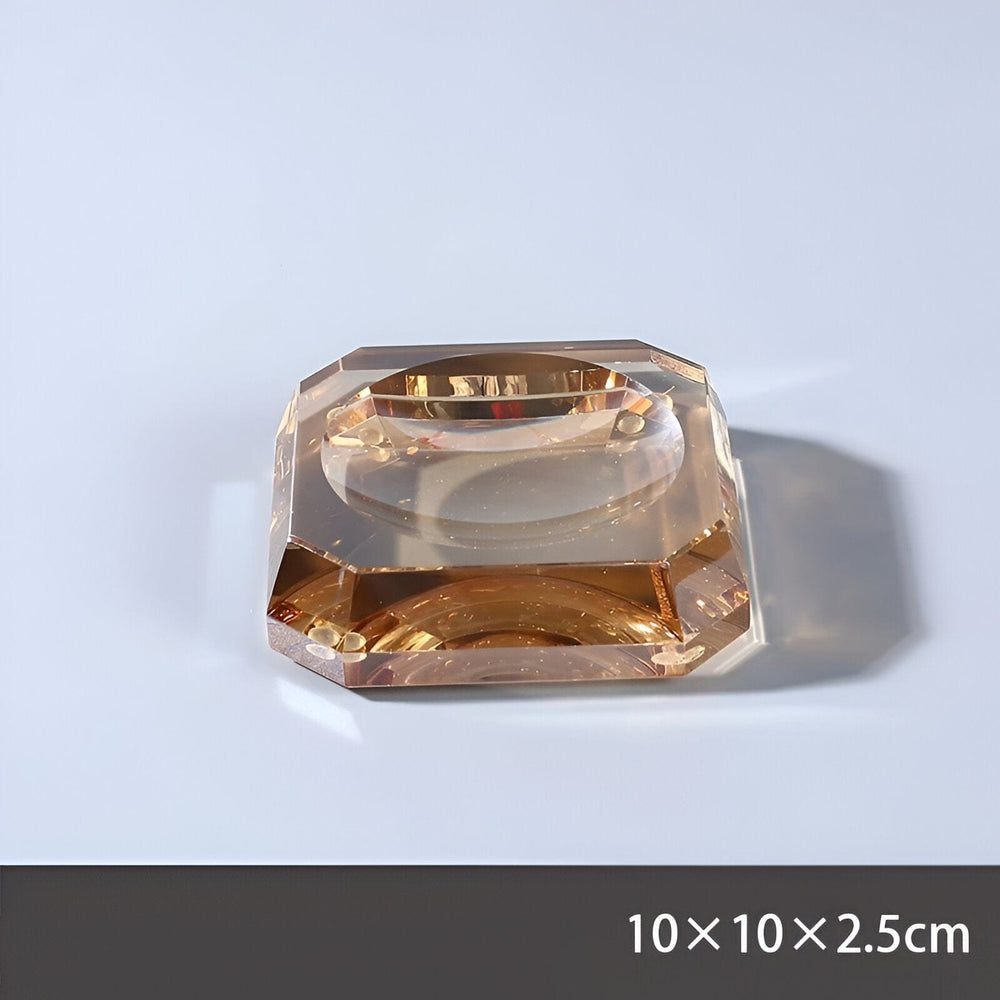 Elegant LustreEdge Crystal Glass Bath Accessory Set - Luxurious Bathroom Decor Upgrade