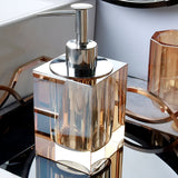 Elegant LustreEdge Crystal Glass Bath Accessory Set - Luxurious Bathroom Decor Upgrade