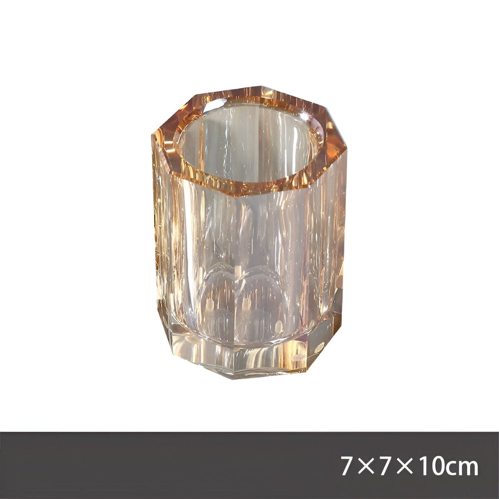 Elegant LustreEdge Crystal Glass Bath Accessory Set - Luxurious Bathroom Decor Upgrade