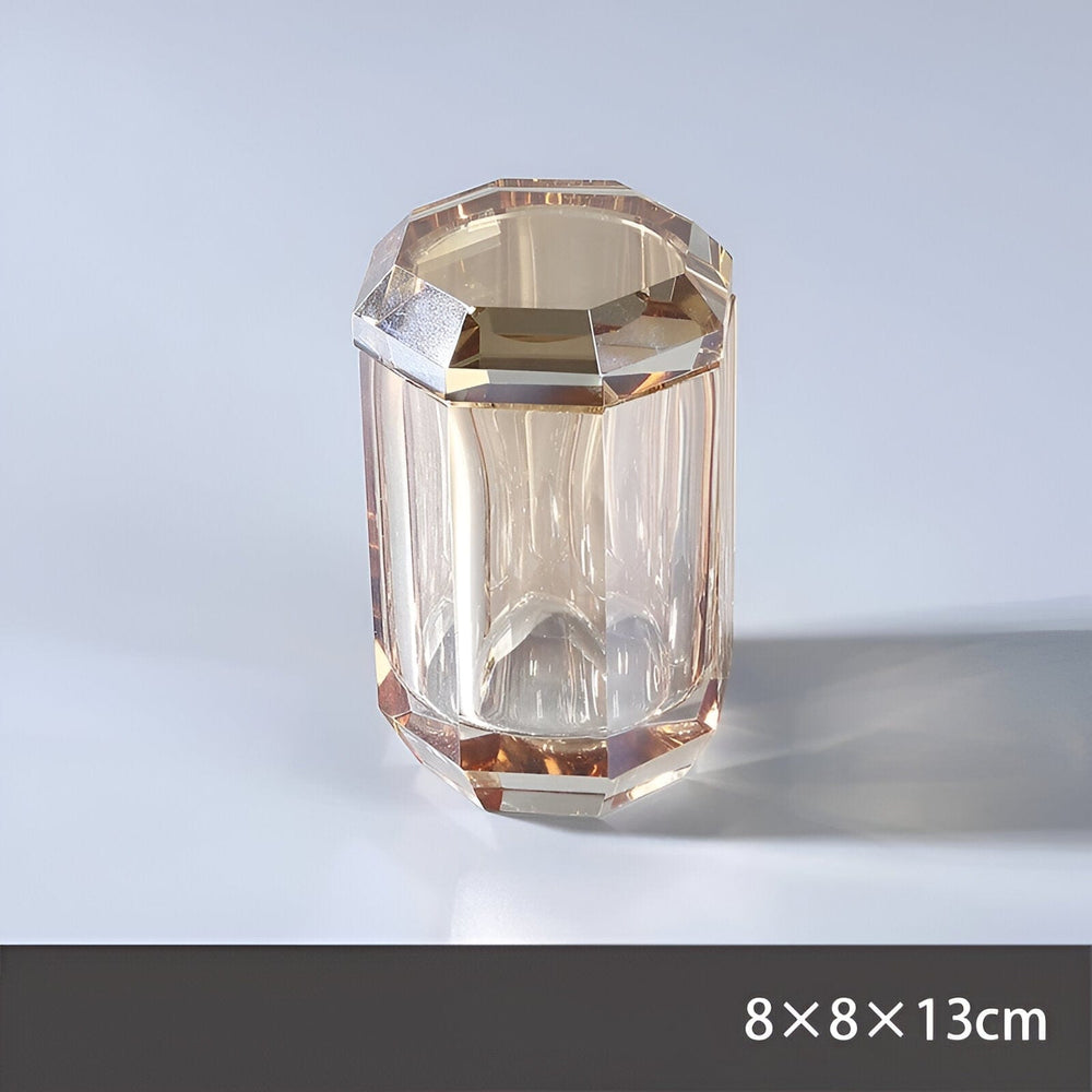 Elegant LustreEdge Crystal Glass Bath Accessory Set - Luxurious Bathroom Decor Upgrade