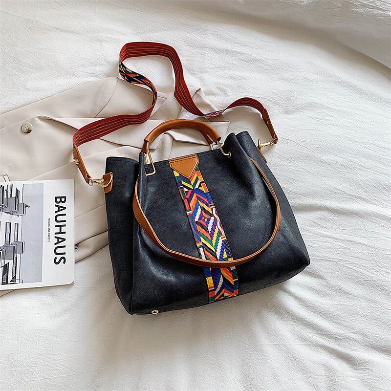 Stylish and Spacious PU Leather Everyday Carry Tote Bag - Perfect for Work, Travel, and Daily Use