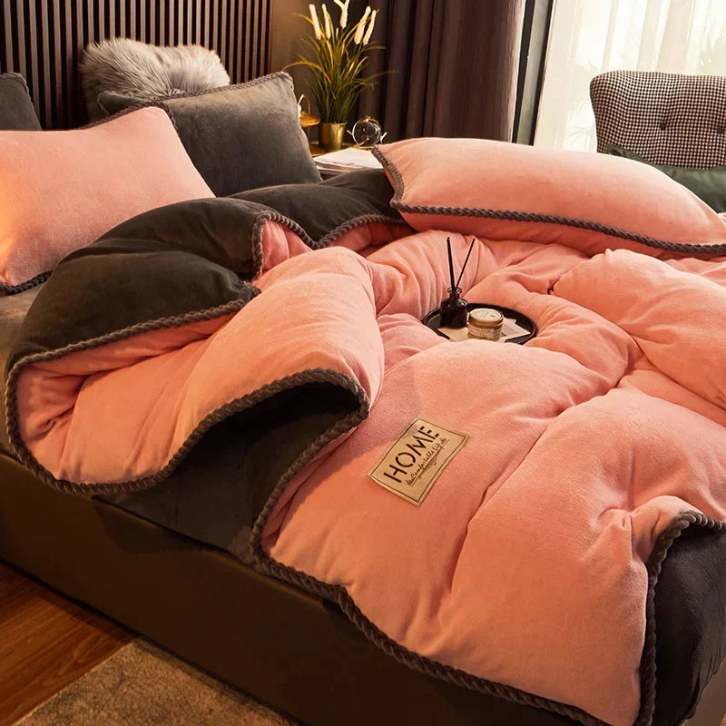 PlushHaven Luxurious Velvet Fleece Duvet Cover Set - Ultra-Soft, Cozy Bedding for Ultimate Comfort