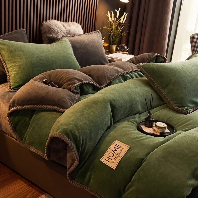 PlushHaven Luxurious Velvet Fleece Duvet Cover Set - Ultra-Soft, Cozy Bedding for Ultimate Comfort