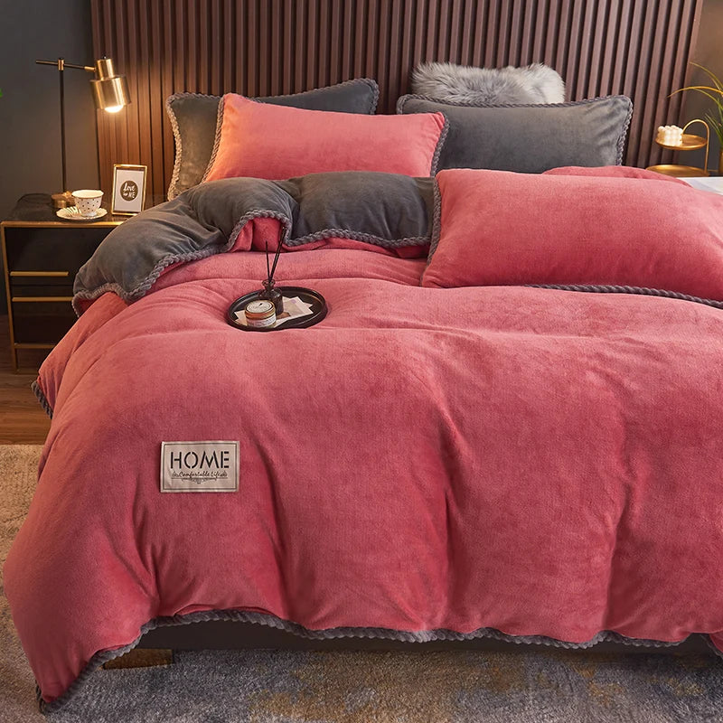 PlushHaven Luxurious Velvet Fleece Duvet Cover Set - Ultra-Soft, Cozy Bedding for Ultimate Comfort