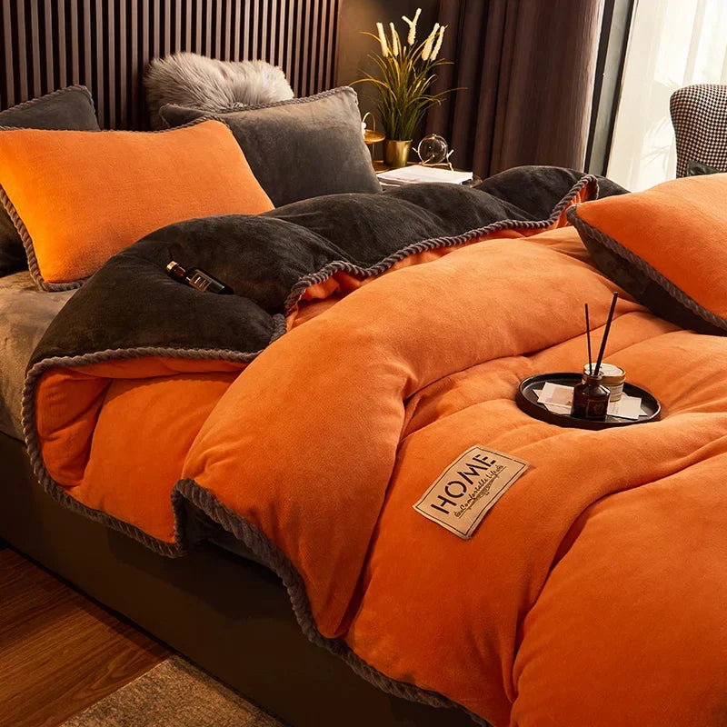 PlushHaven Luxurious Velvet Fleece Duvet Cover Set - Ultra-Soft, Cozy Bedding for Ultimate Comfort