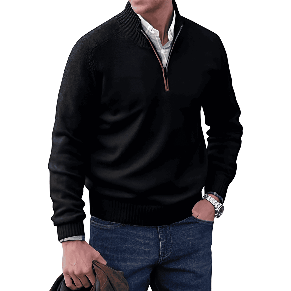 Luxury Cashmere Men's Sweater with Zip - Lucas