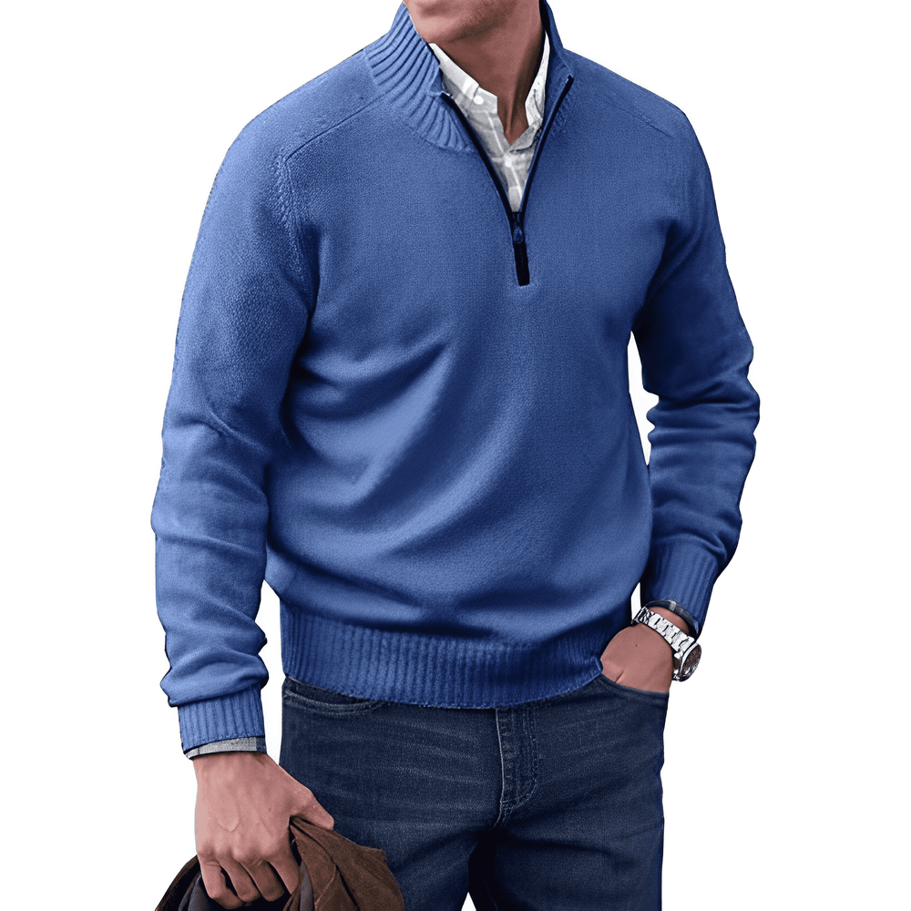 Luxury Cashmere Men's Sweater with Zip - Lucas