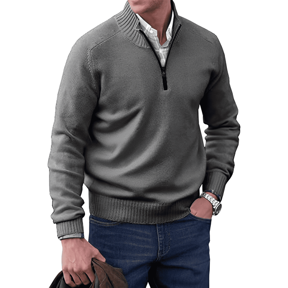 Luxury Cashmere Men's Sweater with Zip - Lucas