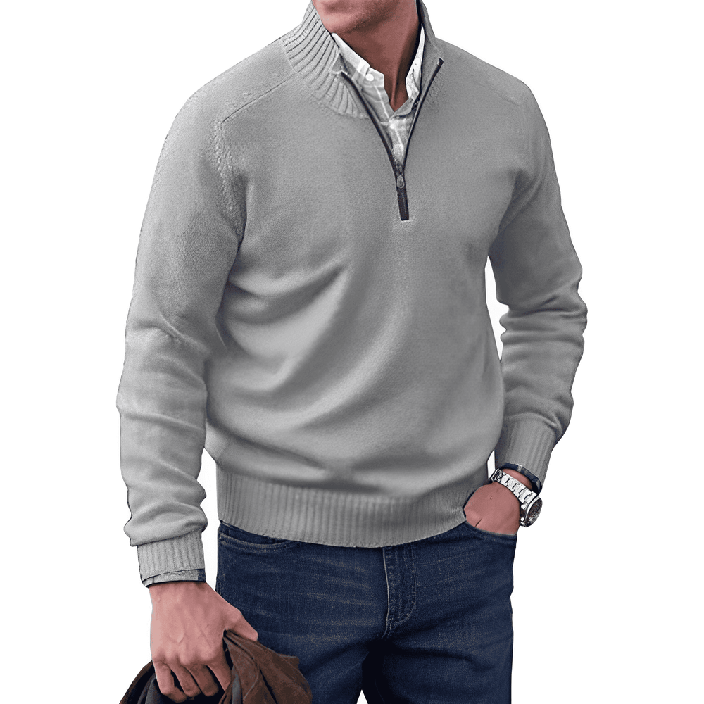 Luxury Cashmere Men's Sweater with Zip - Lucas