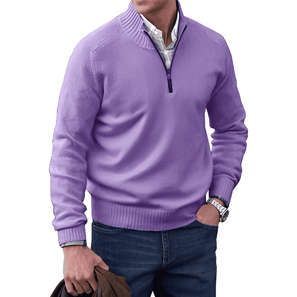 Luxury Cashmere Men's Sweater with Zip - Lucas