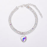 Luxury Cat | Luxury Crystal Cat Collar Heart Gemstone Pendant Reflective Kalsten