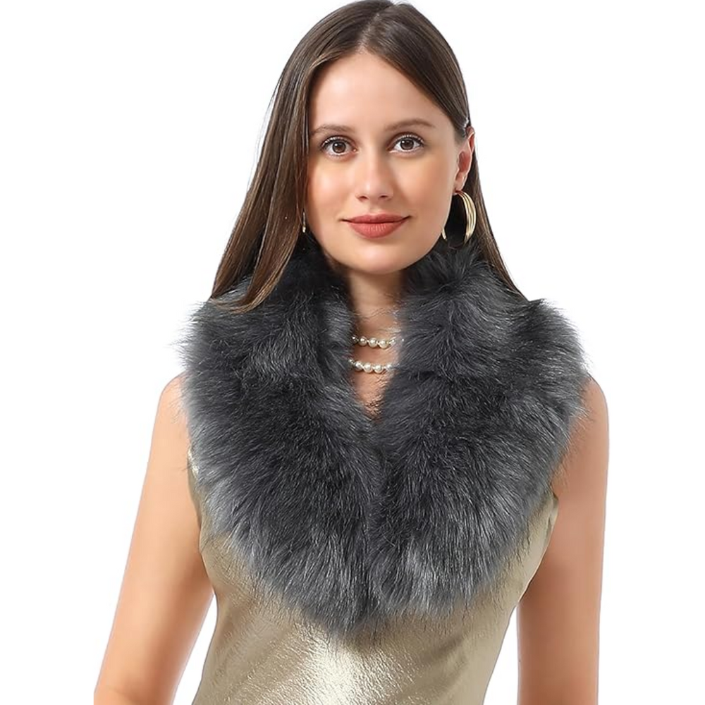 Luxury Daisy Imitation Fur Neck Warmer Scarf - Soft, Stylish, and Cozy Winter Accessory
