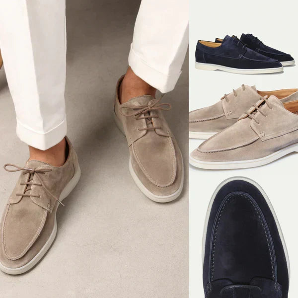 Men's Luxury Leather Lace-Up Loafers - Diederik Premium Footwear