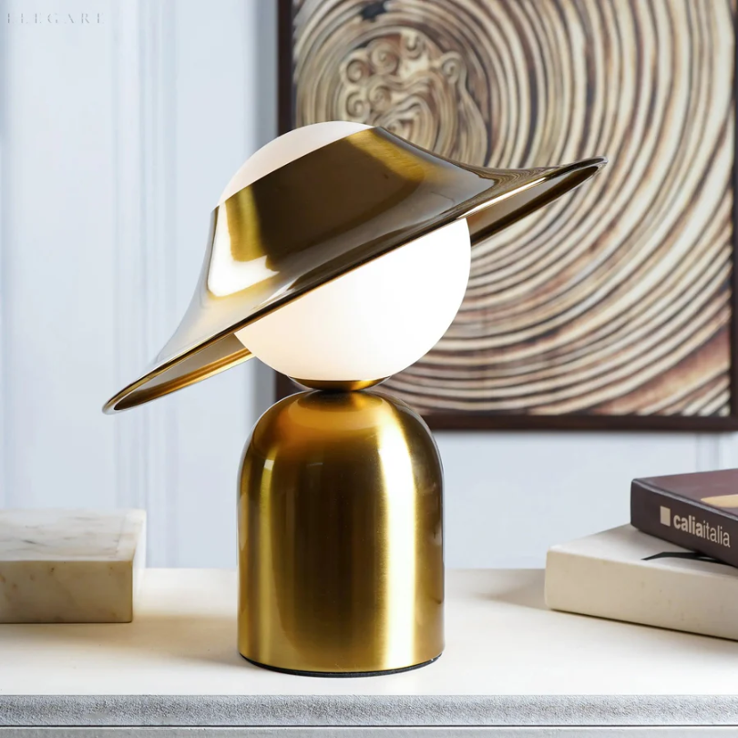 Enhanced Product Title: **GoldAura Luxury Metal Table Lamp - Elegant Gold Finish, Modern Design for Home & Office Decor**