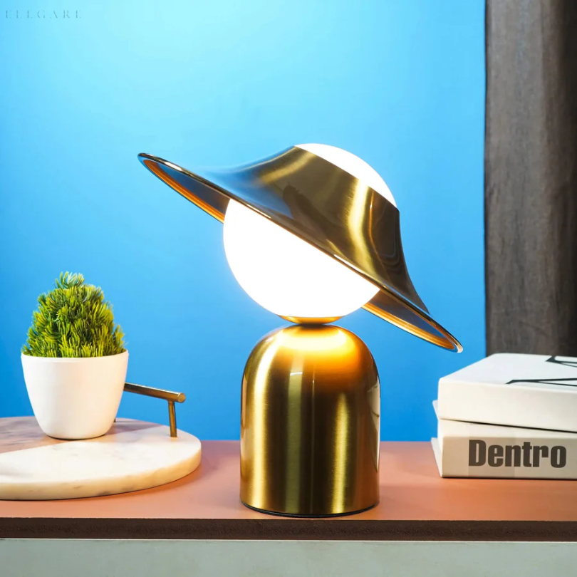 Enhanced Product Title: **GoldAura Luxury Metal Table Lamp - Elegant Gold Finish, Modern Design for Home & Office Decor**