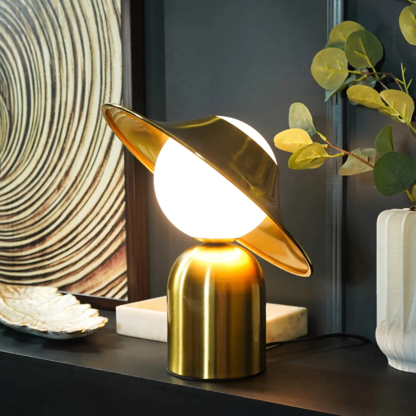 Enhanced Product Title: **GoldAura Luxury Metal Table Lamp - Elegant Gold Finish, Modern Design for Home & Office Decor**