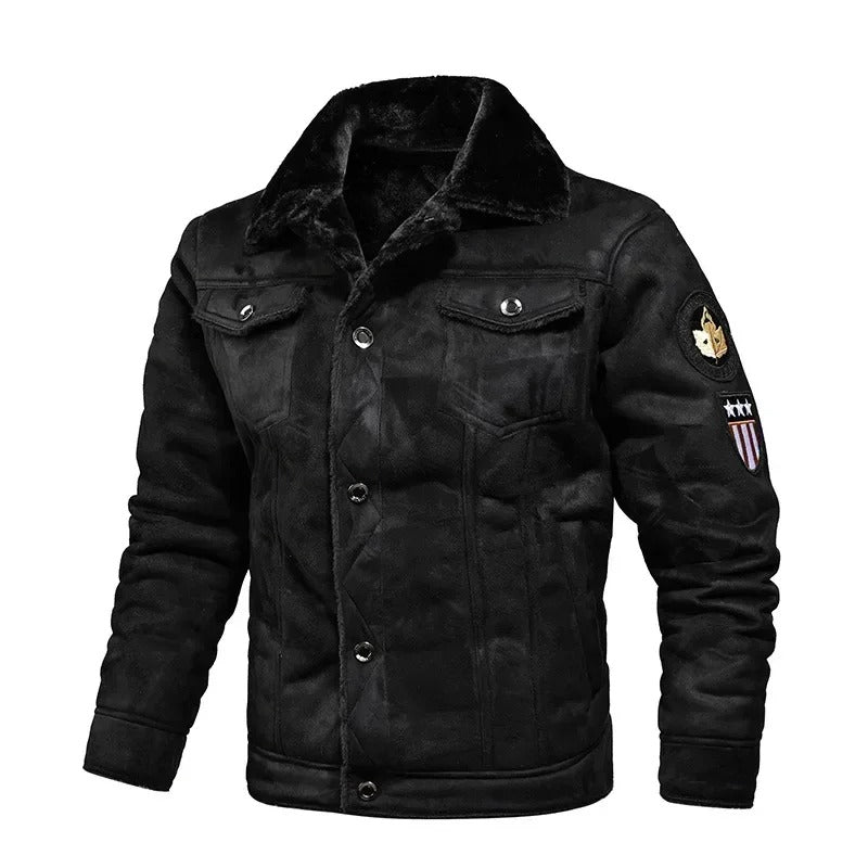 Luxury Oversized Leather Jacket with Velvet Lining - Victor