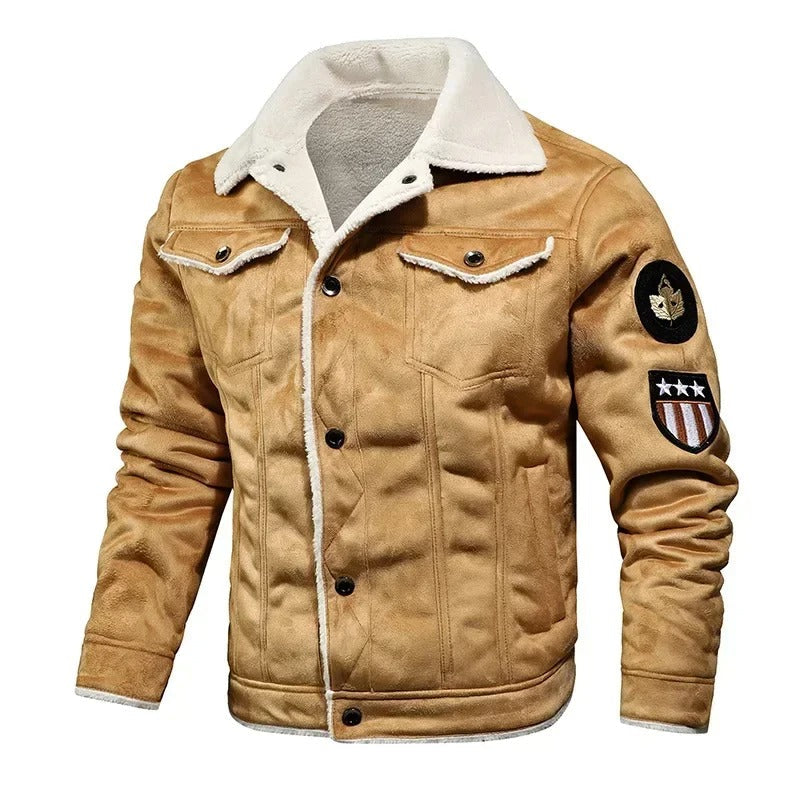 Luxury Oversized Leather Jacket with Velvet Lining - Victor