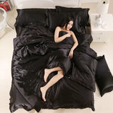 SilkSerenity Luxury Plain Satin Duvet Cover - Premium Softness & Elegant Design for a Cozy Bedroom