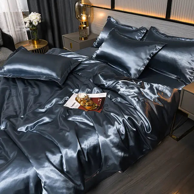 SilkSerenity Luxury Plain Satin Duvet Cover - Premium Softness & Elegant Design for a Cozy Bedroom