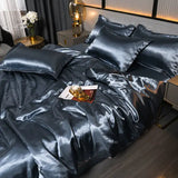 SilkSerenity Luxury Plain Satin Duvet Cover - Premium Softness & Elegant Design for a Cozy Bedroom