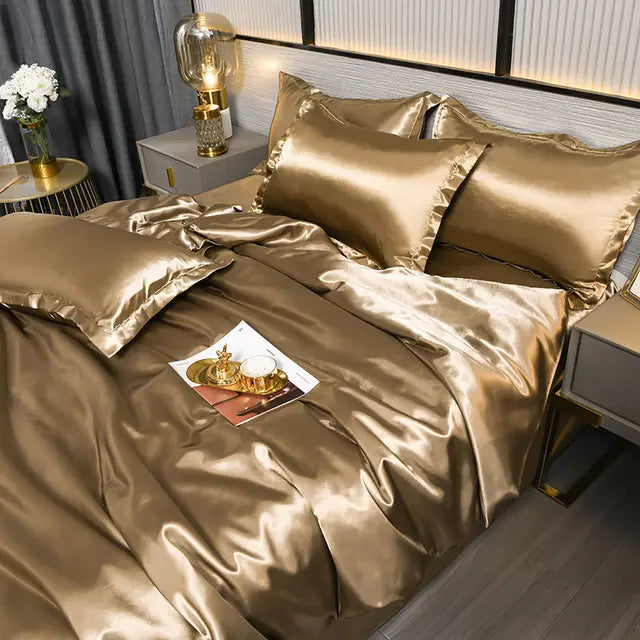 SilkSerenity Luxury Plain Satin Duvet Cover - Premium Softness & Elegant Design for a Cozy Bedroom