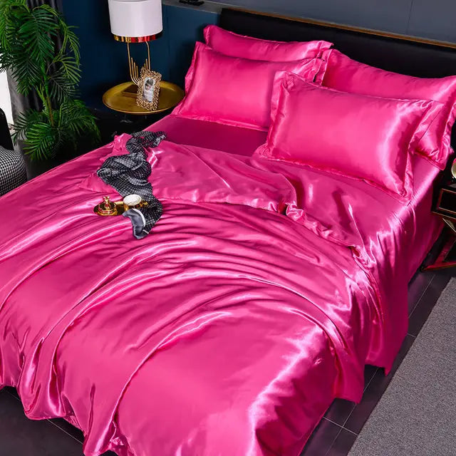 SilkSerenity Luxury Plain Satin Duvet Cover - Premium Softness & Elegant Design for a Cozy Bedroom