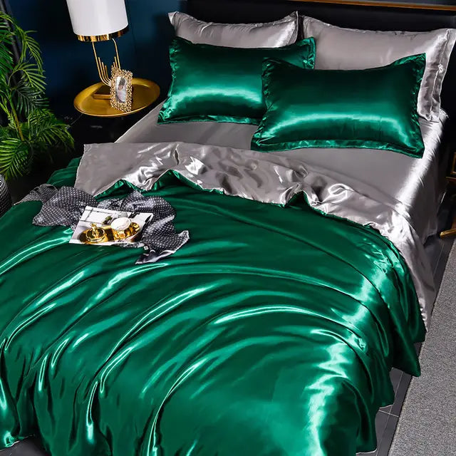 SilkSerenity Luxury Plain Satin Duvet Cover - Premium Softness & Elegant Design for a Cozy Bedroom