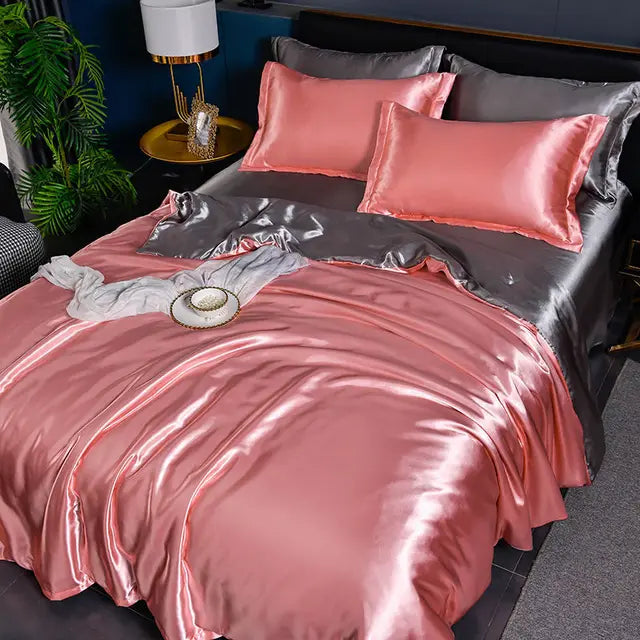SilkSerenity Luxury Plain Satin Duvet Cover - Premium Softness & Elegant Design for a Cozy Bedroom