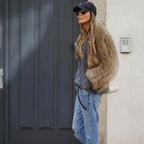 Luxury Plush Fur Coat for Women - Clarisse