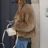 Luxury Plush Fur Coat for Women - Clarisse