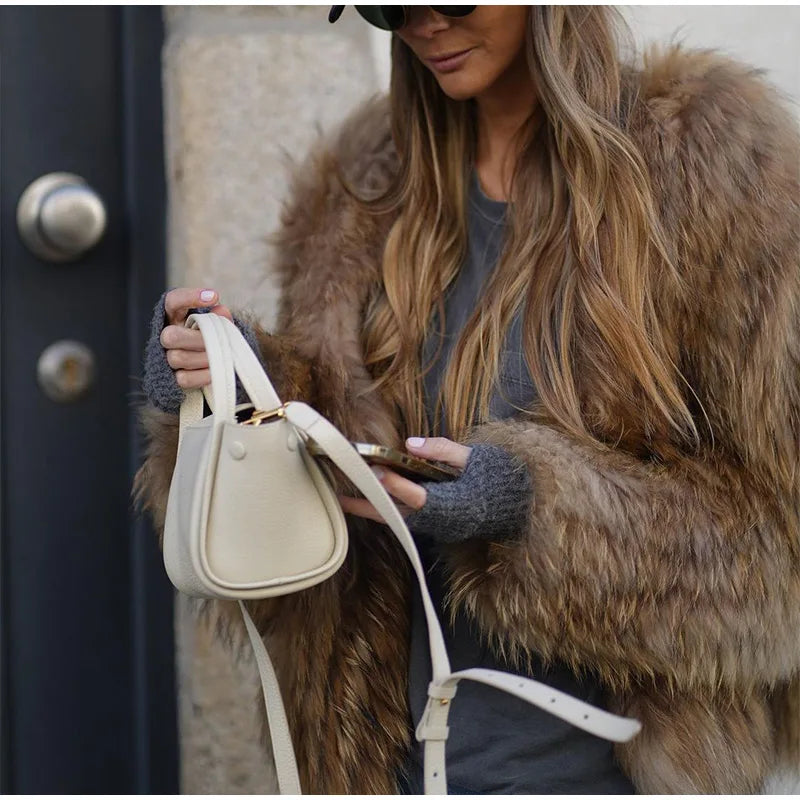 Luxury Plush Fur Coat for Women - Clarisse