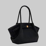 Chic Black Faux Suede Shoulder Tote - Spacious, Stylish & Versatile Handbag