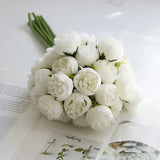 27 Realistic Silk Peony Blooms - Soft Romantic Shades for Elegant Floral Arrangements