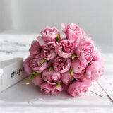 27 Realistic Silk Peony Blooms - Soft Romantic Shades for Elegant Floral Arrangements