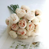 27 Realistic Silk Peony Blooms - Soft Romantic Shades for Elegant Floral Arrangements