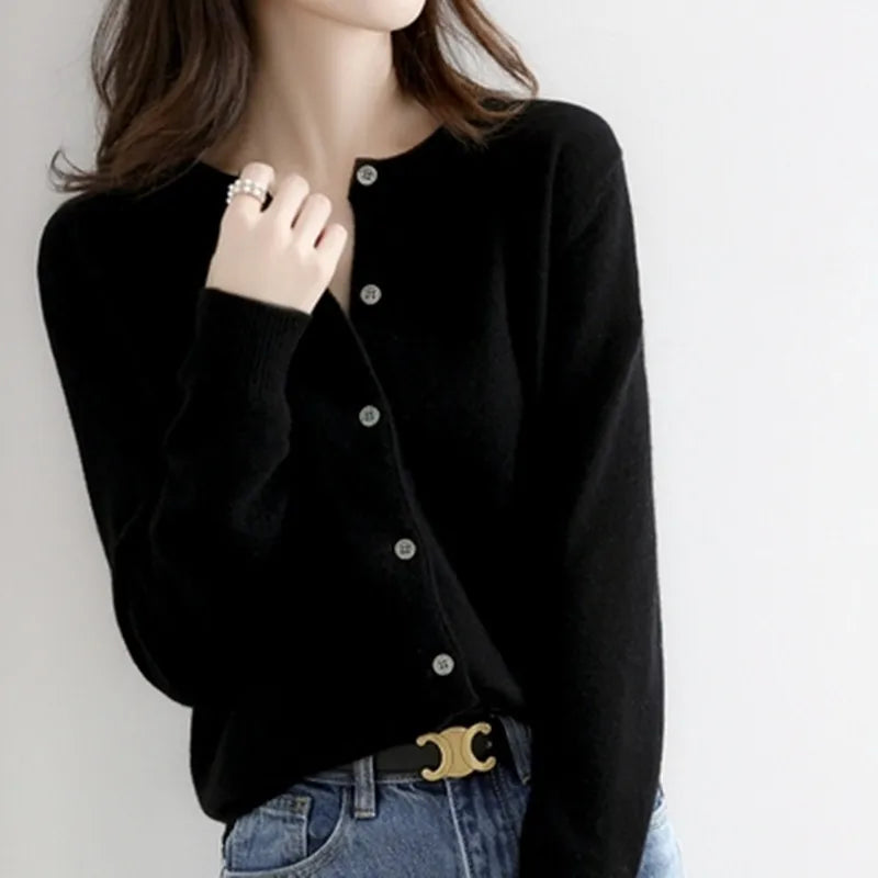 Lyria Soft Knit Cashmere Cardigan for Women - Luxurious Lightweight Sweater for Spring & Autumn Fashion