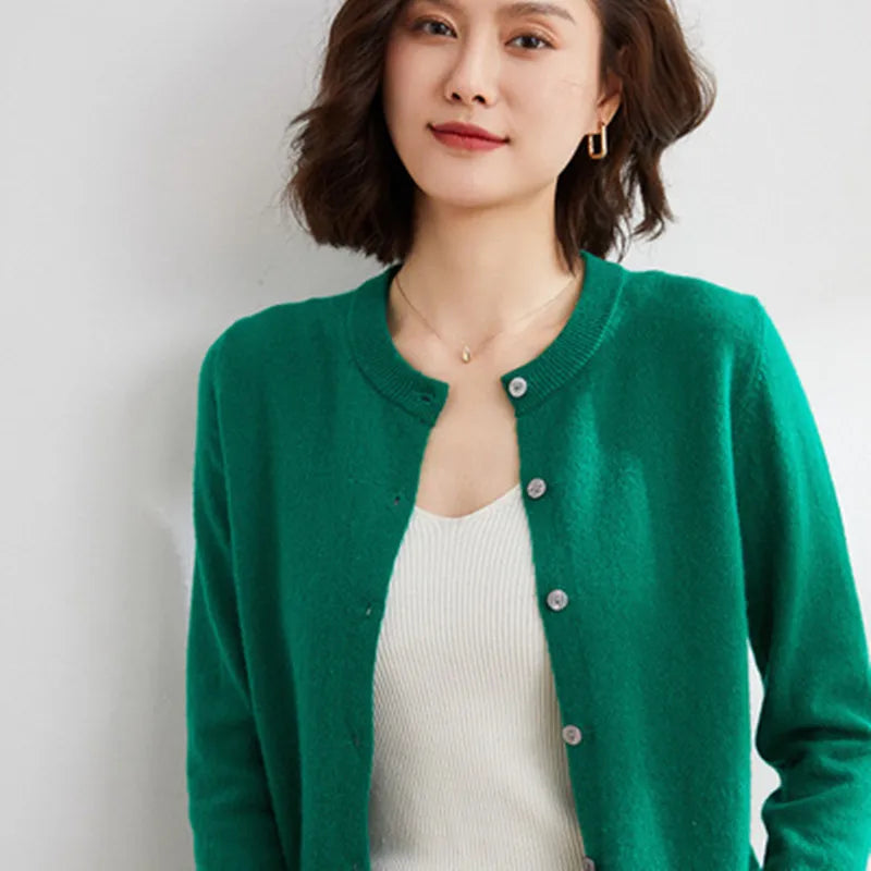 Lyria Soft Knit Cashmere Cardigan for Women - Luxurious Lightweight Sweater for Spring & Autumn Fashion