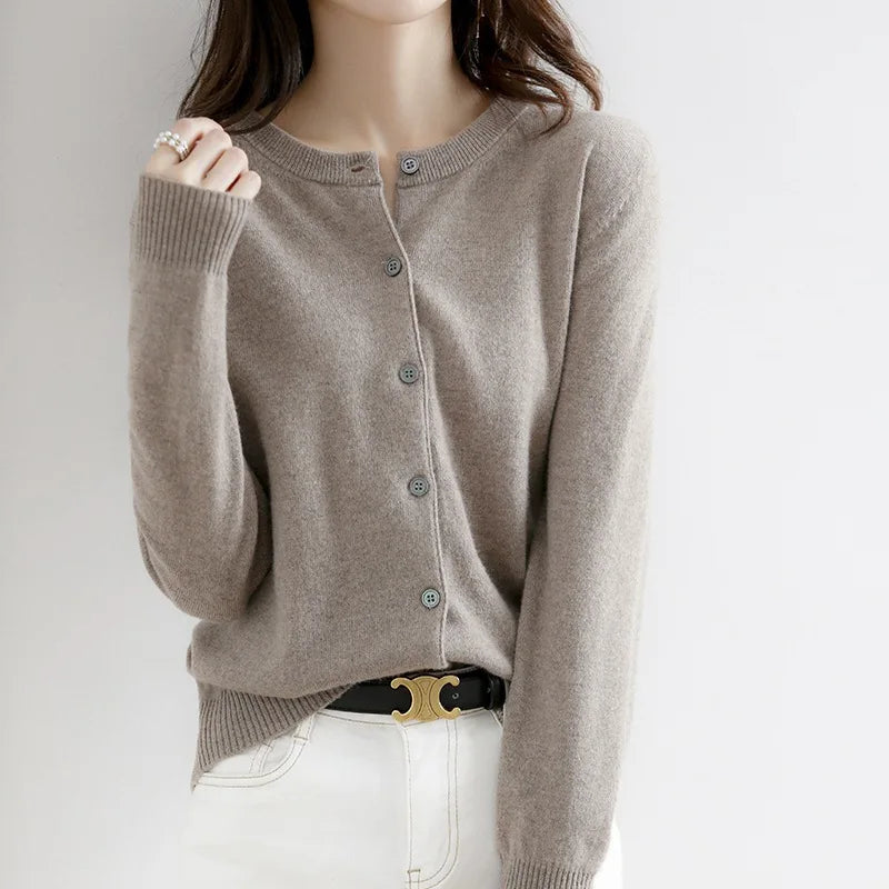 Lyria Soft Knit Cashmere Cardigan for Women - Luxurious Lightweight Sweater for Spring & Autumn Fashion