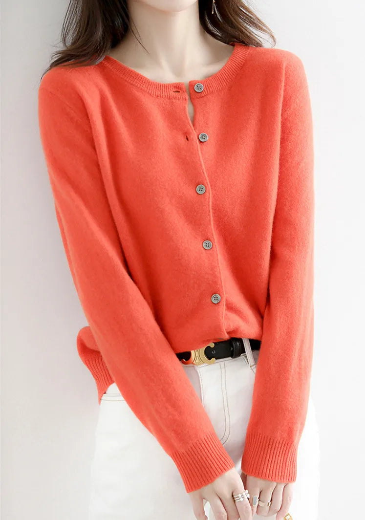 Lyria Soft Knit Cashmere Cardigan for Women - Luxurious Lightweight Sweater for Spring & Autumn Fashion