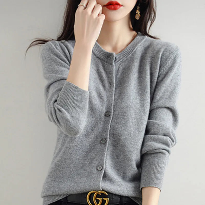 Lyria Soft Knit Cashmere Cardigan for Women - Luxurious Lightweight Sweater for Spring & Autumn Fashion