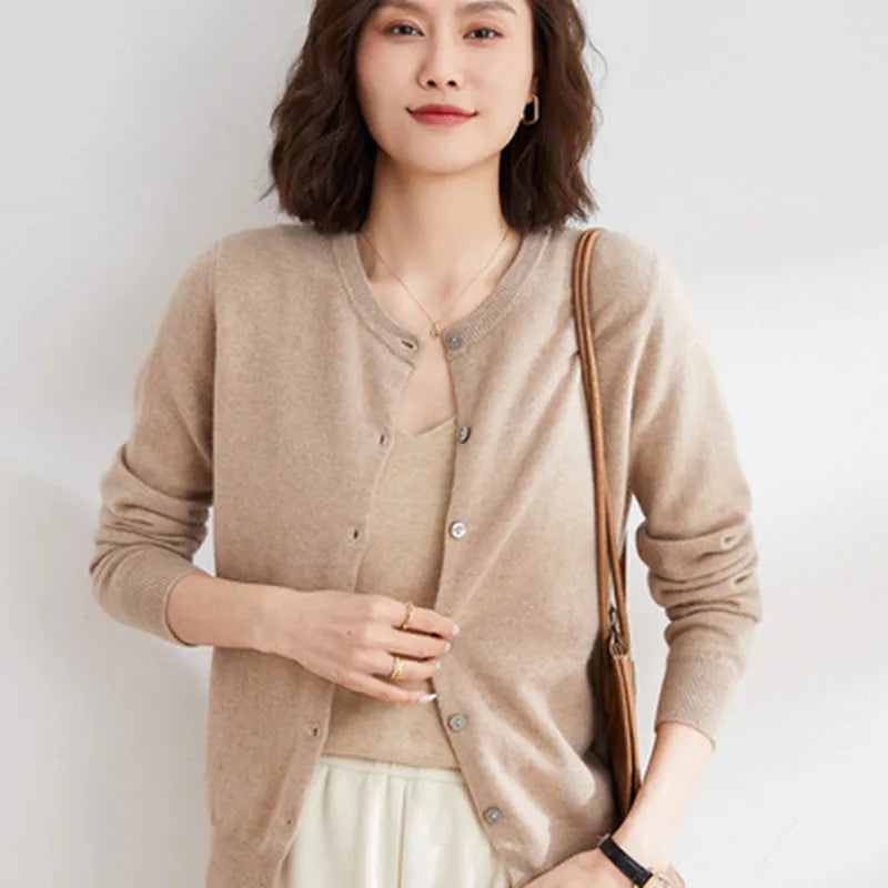 Lyria Soft Knit Cashmere Cardigan for Women - Luxurious Lightweight Sweater for Spring & Autumn Fashion