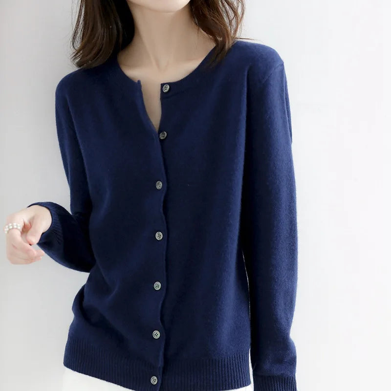 Lyria Soft Knit Cashmere Cardigan for Women - Luxurious Lightweight Sweater for Spring & Autumn Fashion