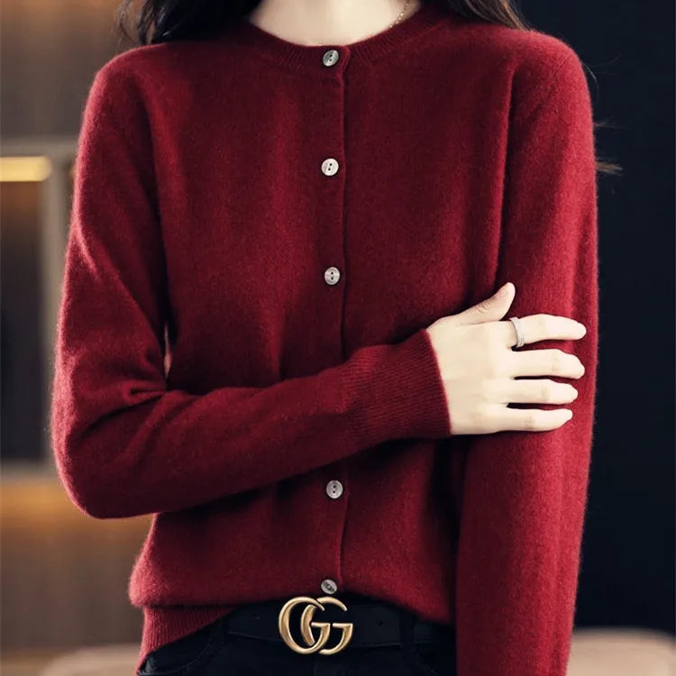 Lyria Soft Knit Cashmere Cardigan for Women - Luxurious Lightweight Sweater for Spring & Autumn Fashion