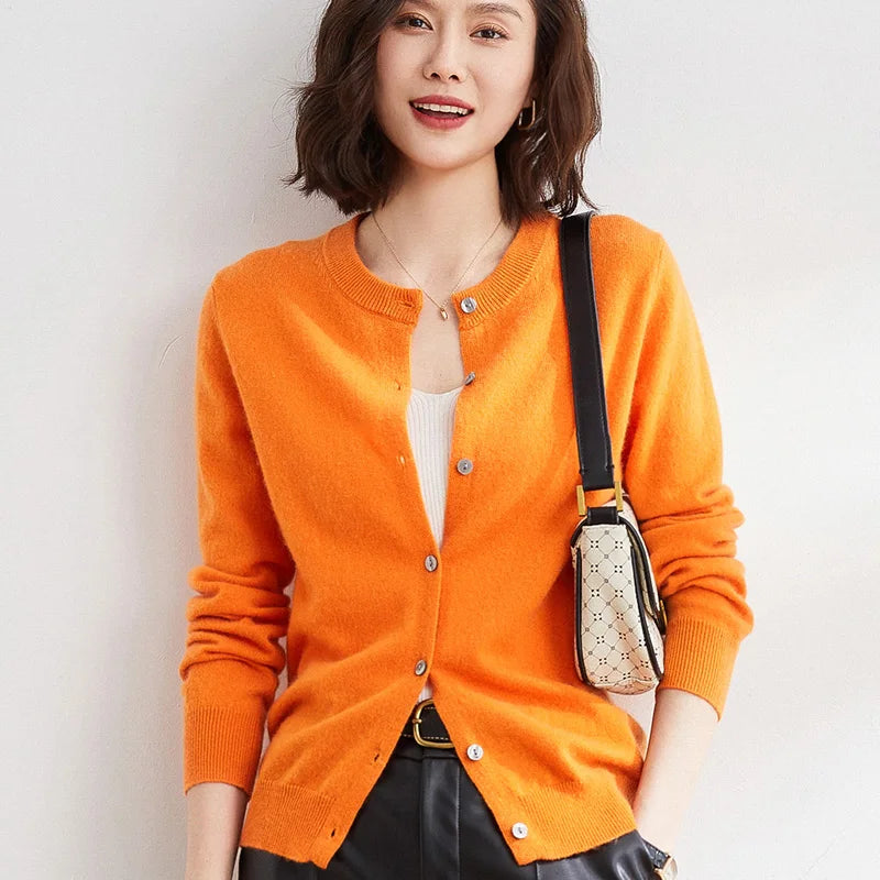 Lyria Soft Knit Cashmere Cardigan for Women - Luxurious Lightweight Sweater for Spring & Autumn Fashion