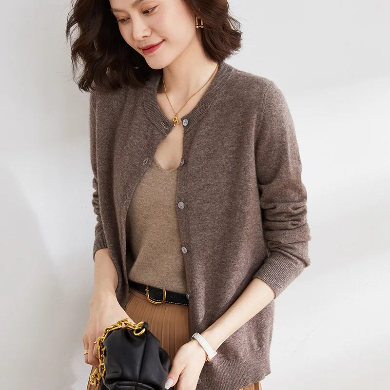 Lyria Soft Knit Cashmere Cardigan for Women - Luxurious Lightweight Sweater for Spring & Autumn Fashion