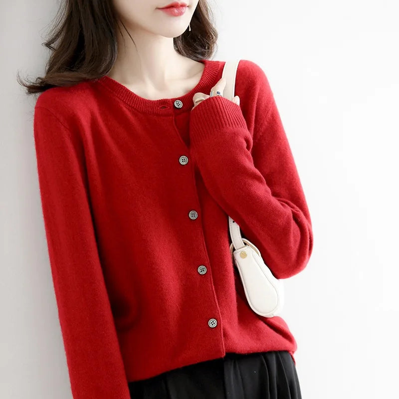 Lyria Soft Knit Cashmere Cardigan for Women - Luxurious Lightweight Sweater for Spring & Autumn Fashion