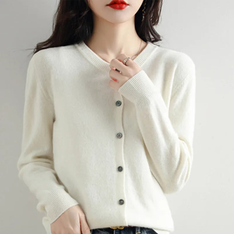 Lyria Soft Knit Cashmere Cardigan for Women - Luxurious Lightweight Sweater for Spring & Autumn Fashion